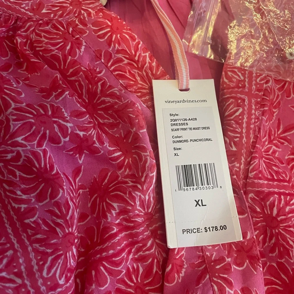 NWT $178 size 16 Vineyard Vines Pink Floral Women’s Pink Dress - Picture 5 of 6